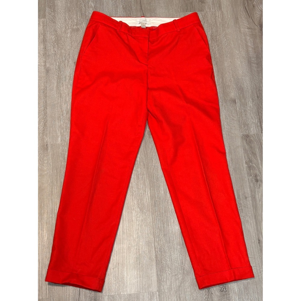 J.Crew Cafe Capri Red 100% Wool Cropped Trousers Dress Pants 49398 Womens 2